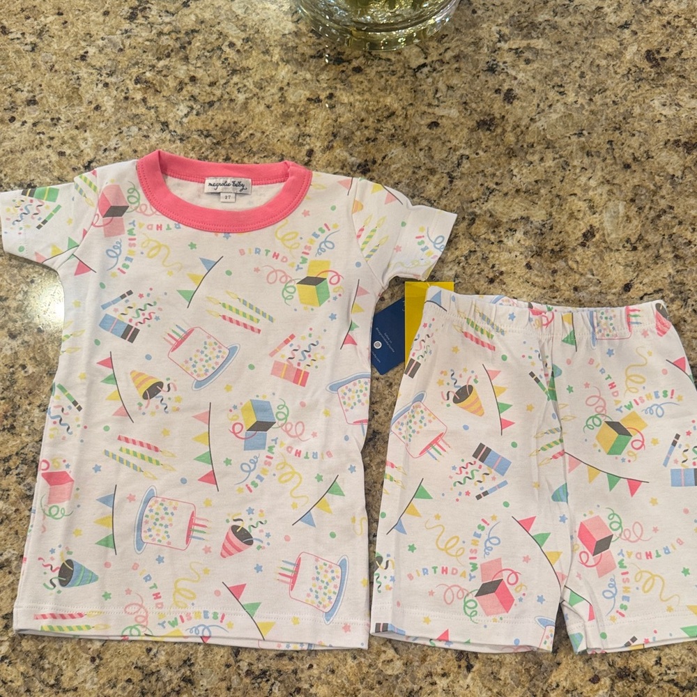 Magnolia Baby Birthday Print Pajama Set - NWT